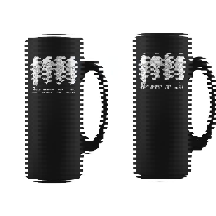Filósofos Estoicos Aurelio Sócrates Séneca Epictetus Taza de café