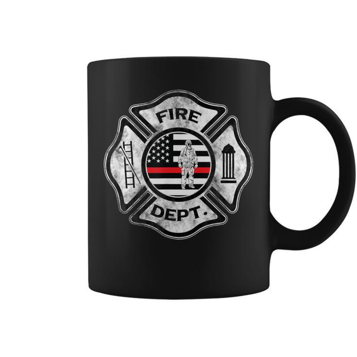 Firefighter Fireman Maltese Cross Thin Red Line Coffee Mug