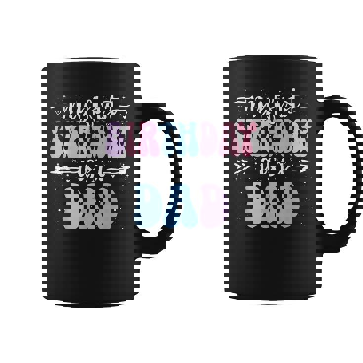My First Birthday As A Dad Vintage Groovy Father's Day Coffee Mug