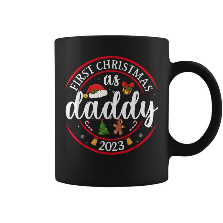 First Christmas As A Daddy Family Santa Hat Xmas Pjs New Dad Coffee Mug