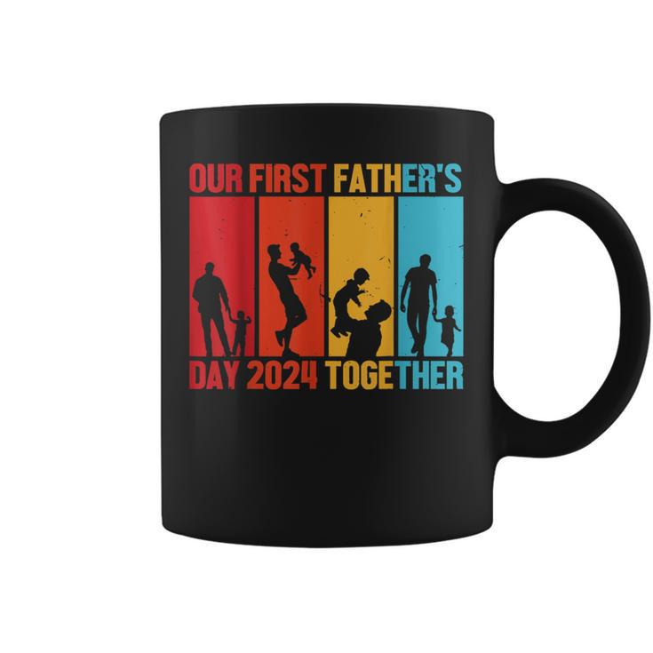 Our First Father's Day Est 2024 Together First Time Dad Coffee Mug
