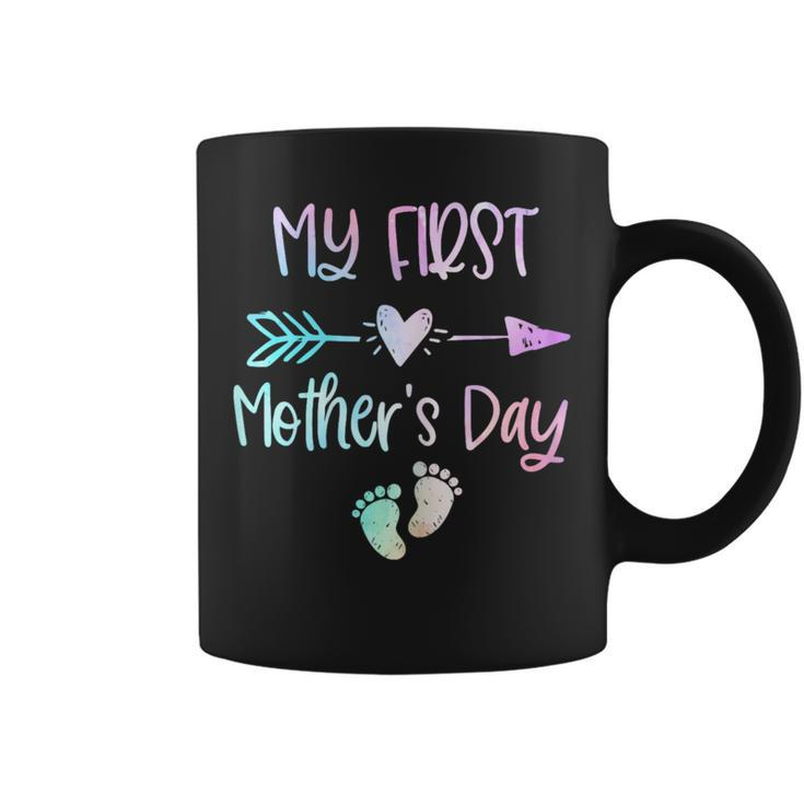 My First Mother's Day For New Mom Mother Pregnancy Tie Dye Coffee Mug