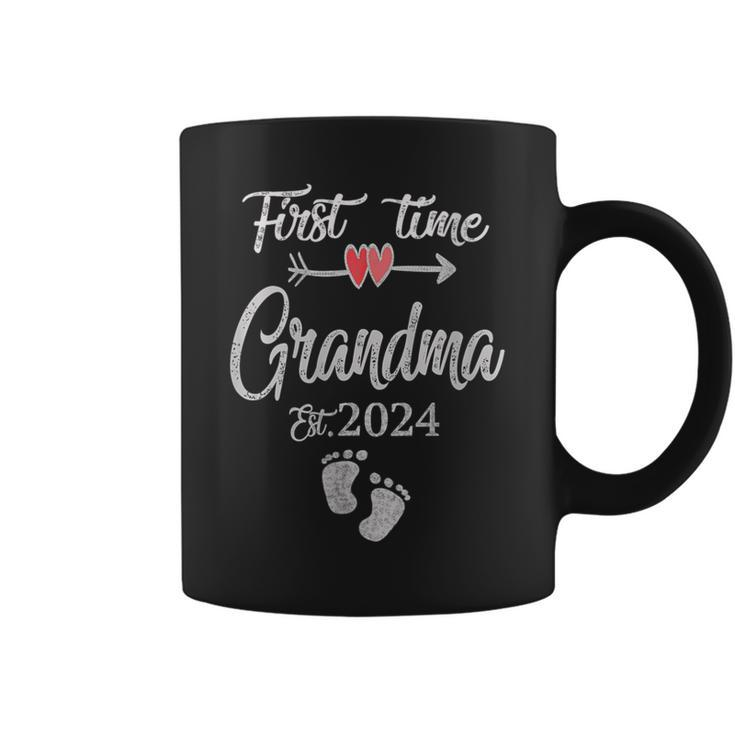 First Time Grandma 2024 Cute Heart Mother's Day New Grandma Coffee Mug