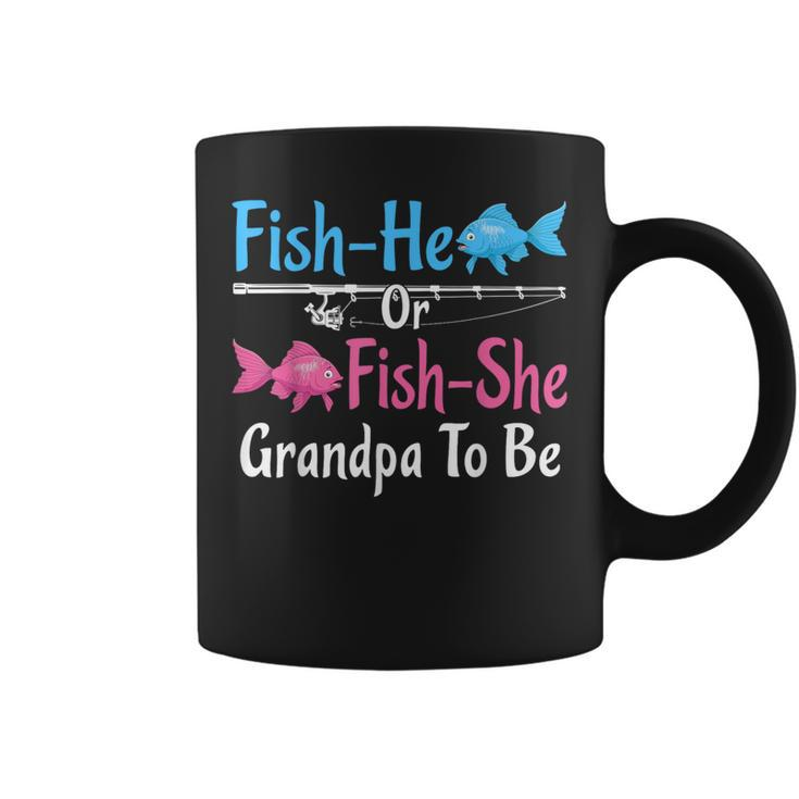 Fish-He Or Fish-She Grandpa To Be Gender Reveal Baby Shower Coffee Mug