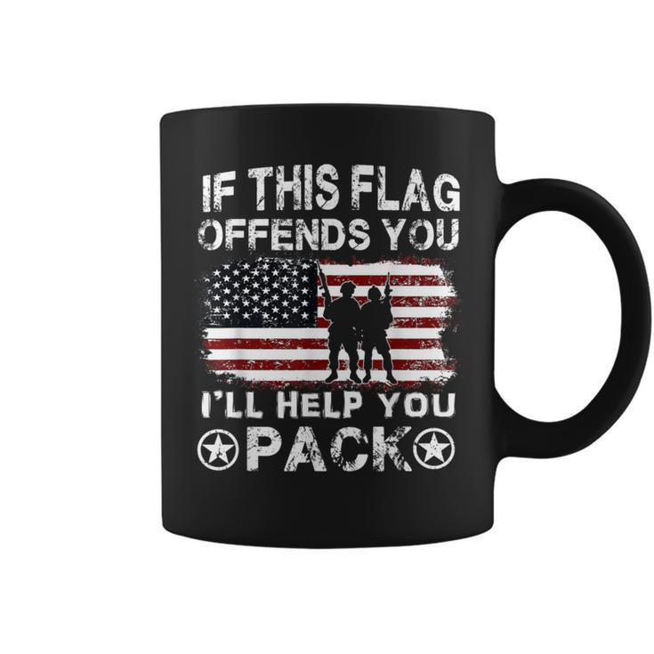 If This Flag Offends You I'll Help You Pack Veteran Coffee Mug