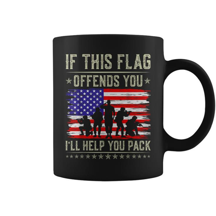 If This Flag Offends You I'll Help You Us Flag Veterans Day Coffee Mug