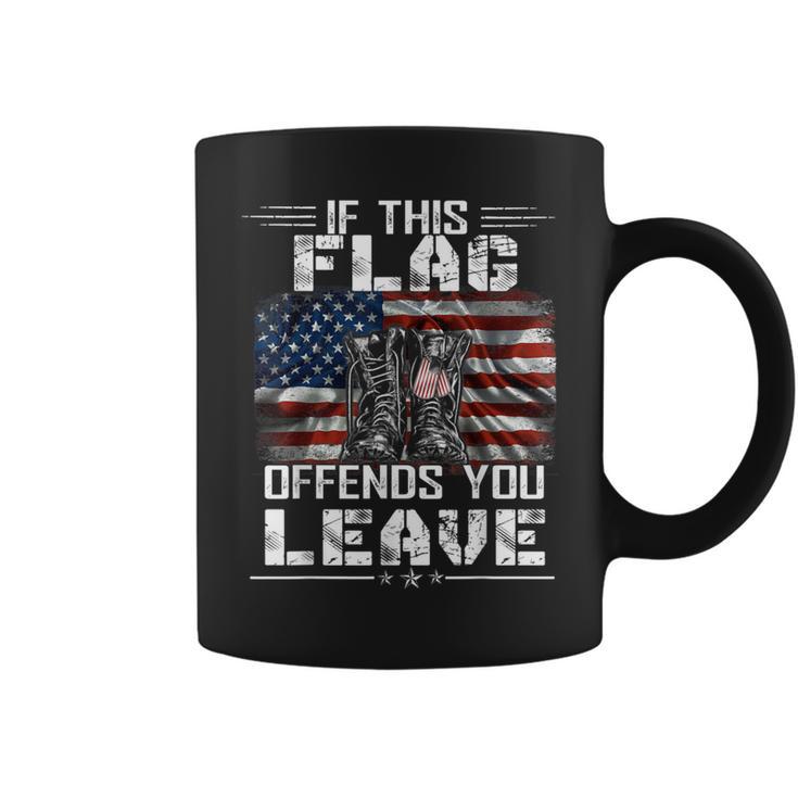 If This Flag Offends You Leave Proud Usa Veteran Coffee Mug