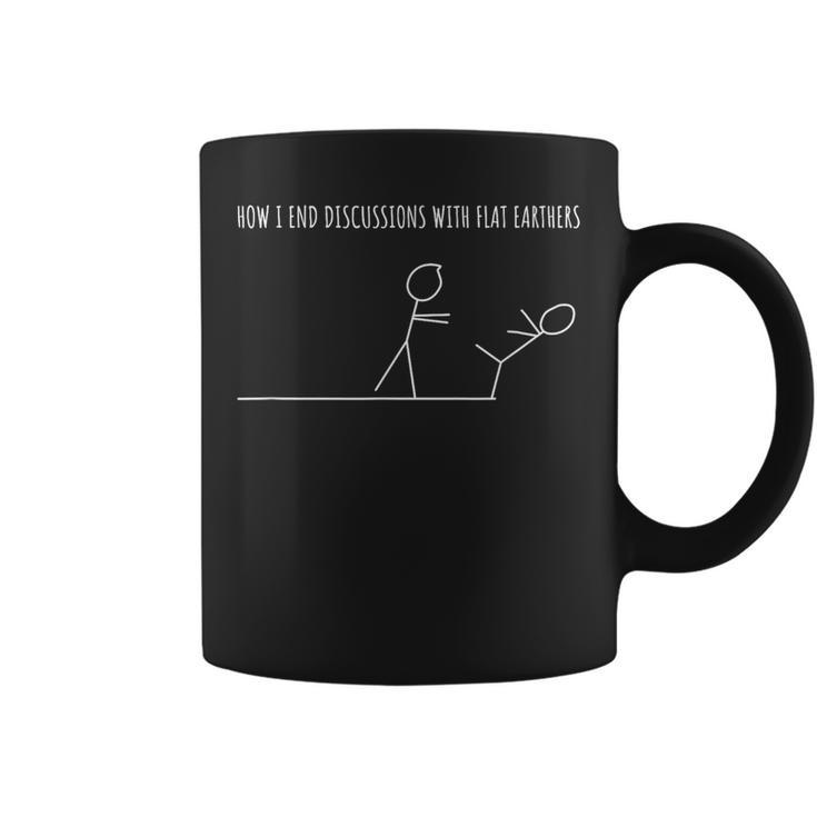 Flat Earthers Anti Flat Earth Stick Figure Sarcasm Coffee Mug