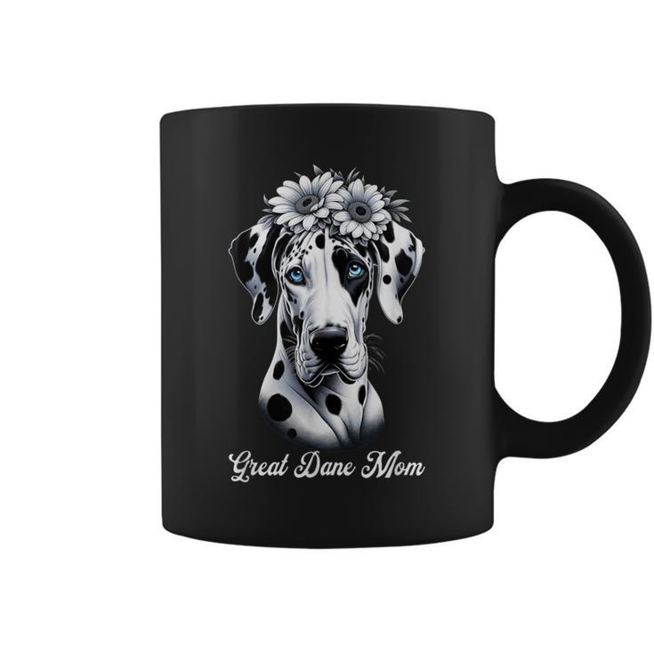 Flowers Giant Adorable Large Gentle Dog Lover Great Dane Mom Coffee Mug