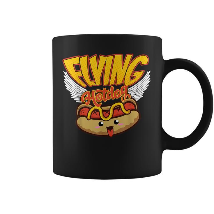 Flying Hot Dog Sausage Lovers Coffee Mug