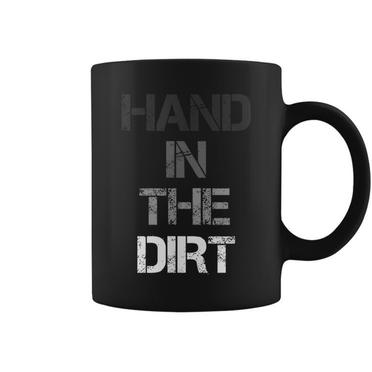 Football Lineman For Gloves Hand In The Dirt Coffee Mug