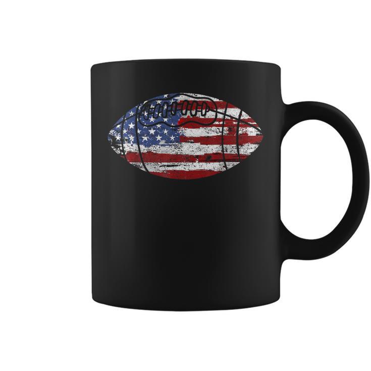 Football Usa American Flag Vintage Coffee Mug