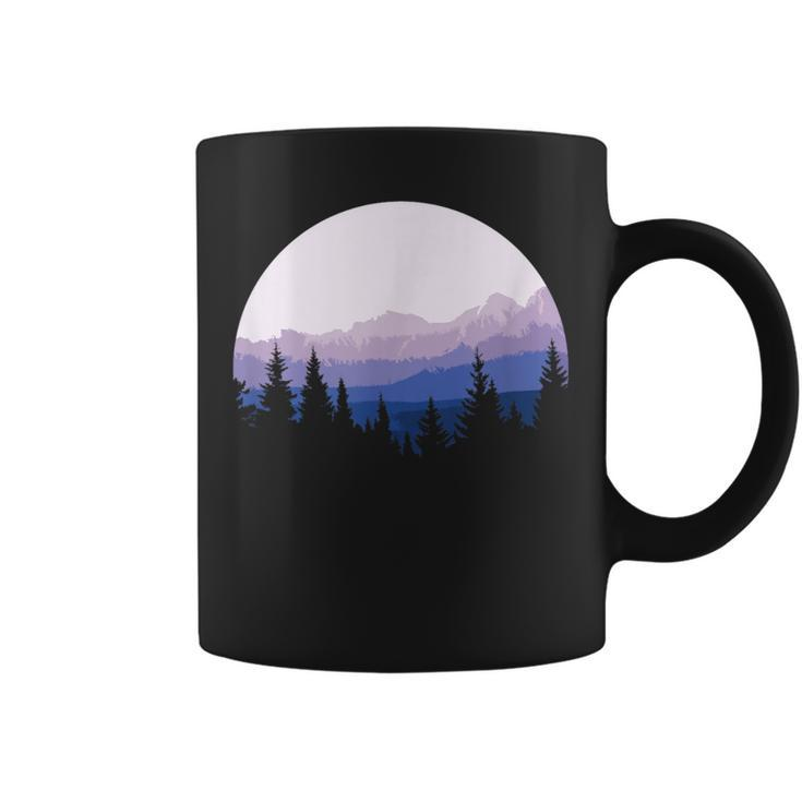 Forest Scene Mountain Silhouette Coffee Mug