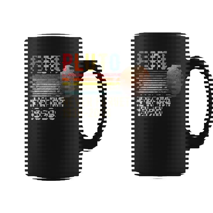 Never Forget Pluto Estilo Retro Divertido Espacio Divertido Ciencia Divertida Taza de café