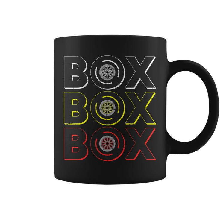 Formula Racing Car Box Box Box Radio Call To Pit Box Vintage Coffee Mug
