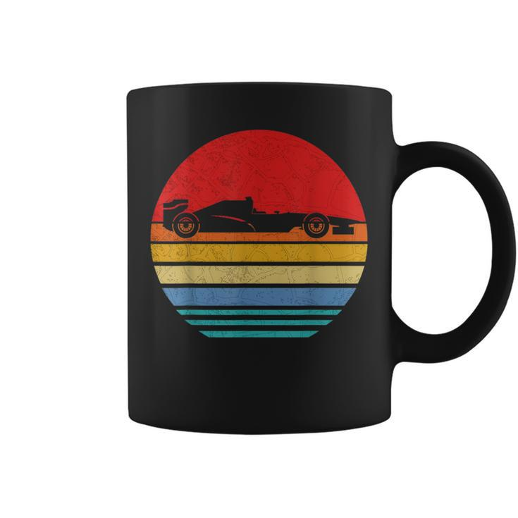Formula Racing Retro Vintage Sunset Silhouette Car Speed 70S Coffee Mug