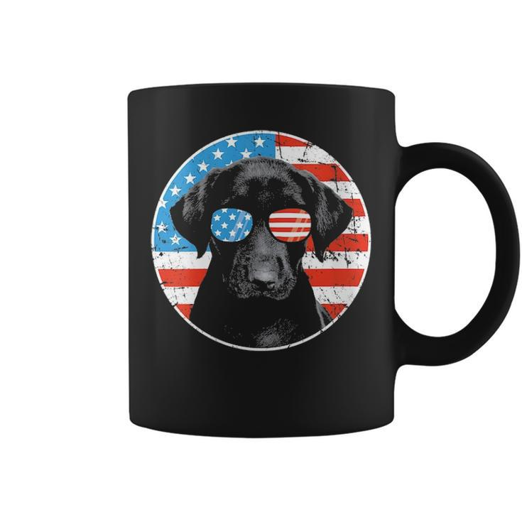 Fourth Of July Dog American Flag July 4Th Labrador Retriever Coffee Mug