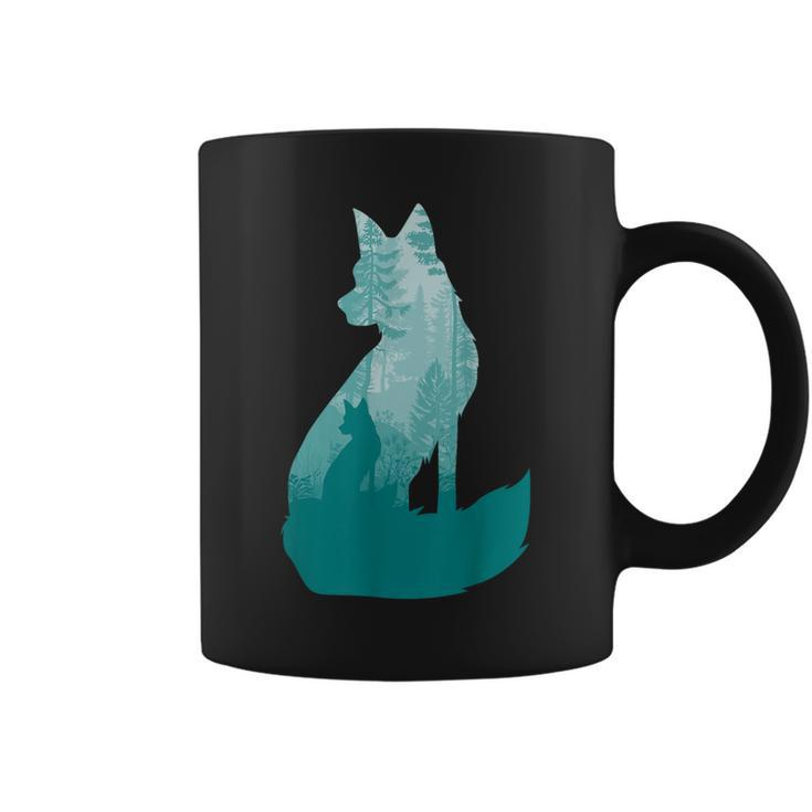 Fox Silhouette In The Forest Animal Hunter Hunting Coffee Mug