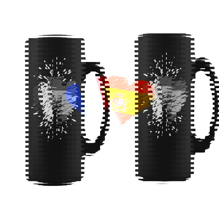 Francia España Amistad Corazon Francia Italiano Taza de café