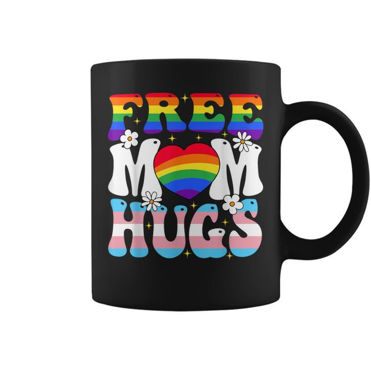 Free Mom Hug Transgender Lesbian Gay Lgbt Pride Rainbow Flag Coffee Mug