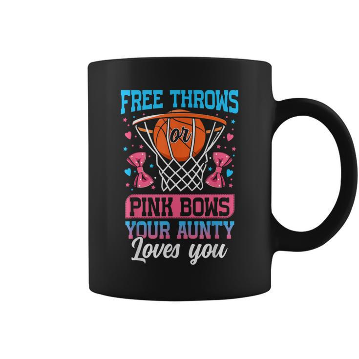 Free Throws Or Pink Bows Your Aunty Loves You Gender Reveal Coffee Mug