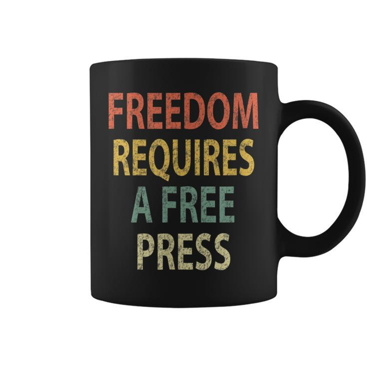 Freedom Requires A Free Press Vintage Media Coffee Mug