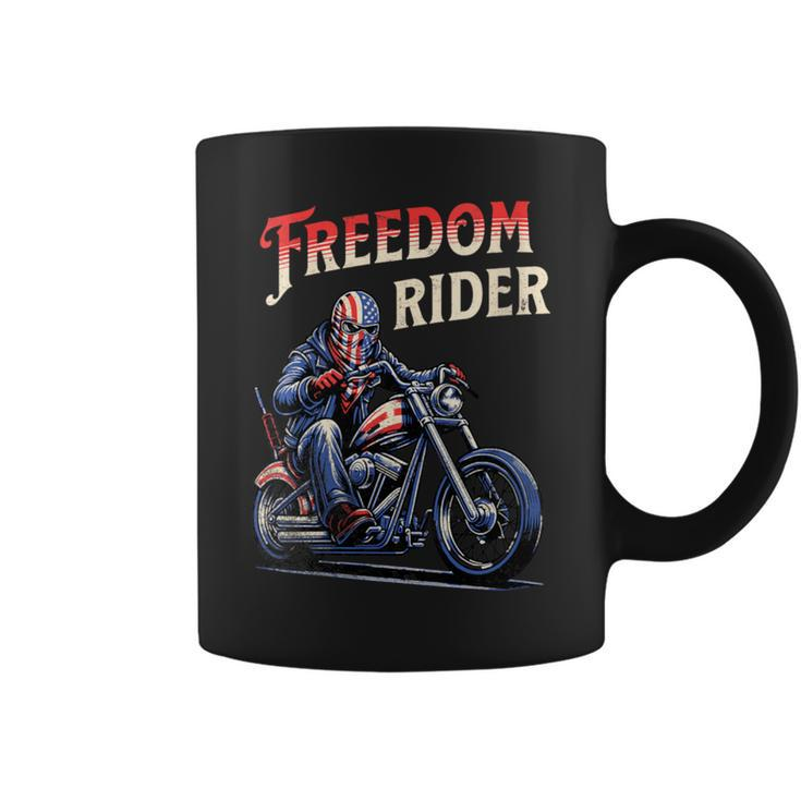 Freedom Rider Motorcycle American Flag Patriotic Usa Coffee Mug