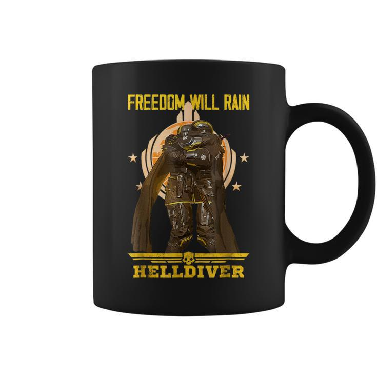 Freedom Will Rain Hell Of Diver Lovers Outfit Coffee Mug
