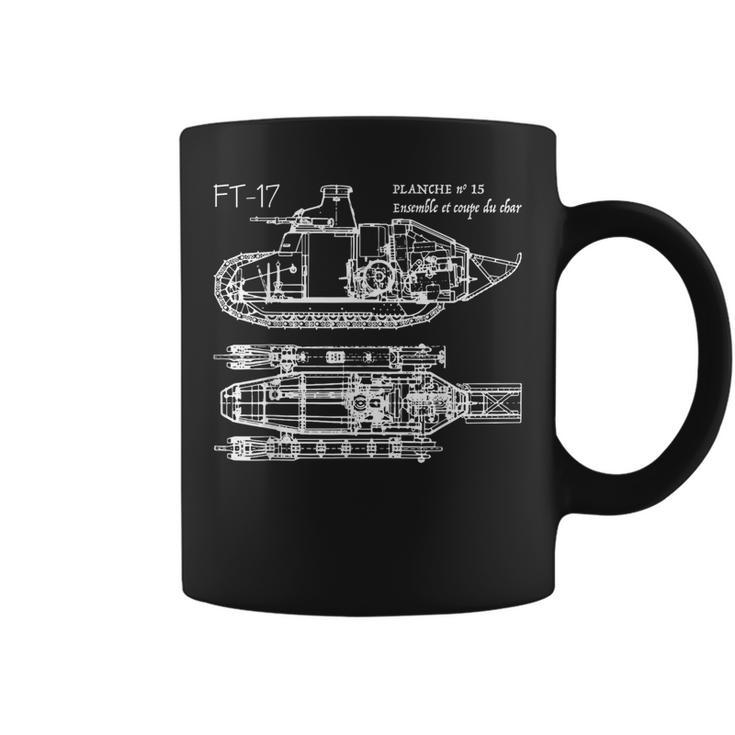 Ft-17 French Light Tank Ww1 Blueprint Diagram Coffee Mug