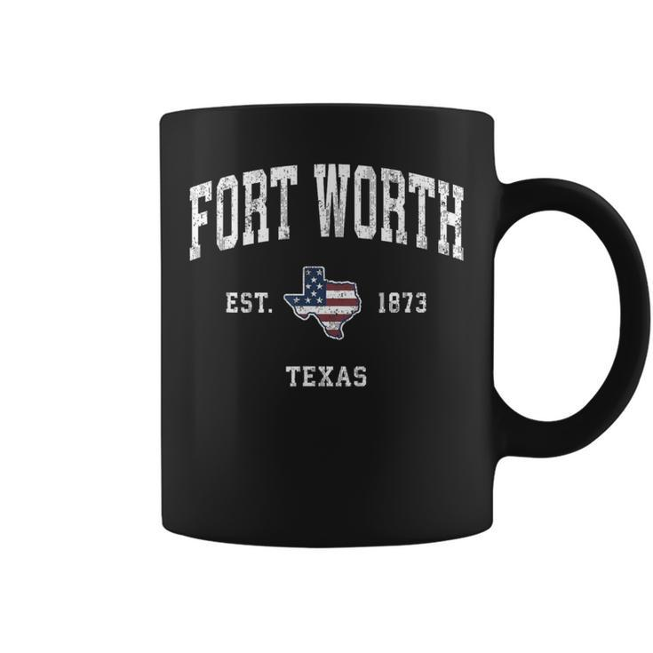 Ft Fort Worth Texas Tx Vintage American Flag Sports Coffee Mug