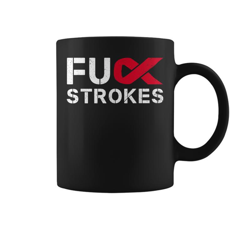 Fuck Strokes Fu Survivor Stroke Awareness Month Red Ribbon Coffee Mug