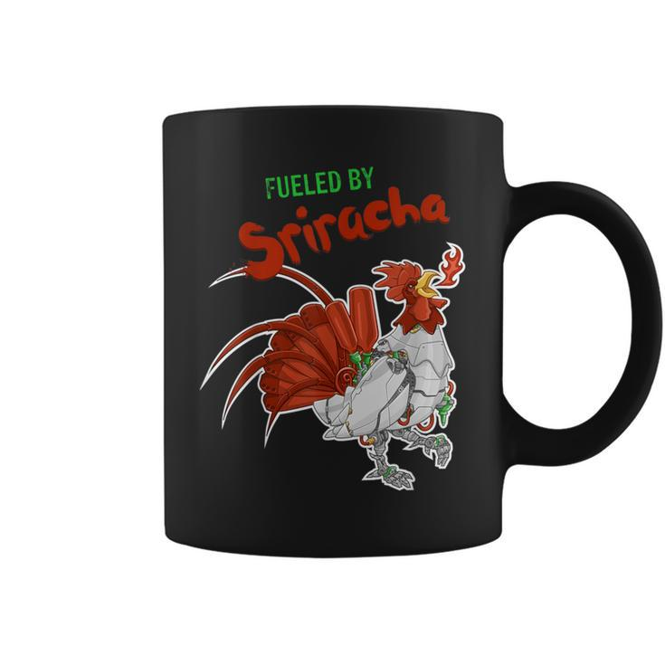 Fueled By Sriracha Awesome Sauce Robot Rooster Coffee Mug