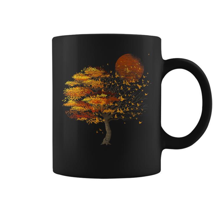 Full Moon Flock Of Birds Tree Outdoor Wildlife Nature Forest Coffee Mug