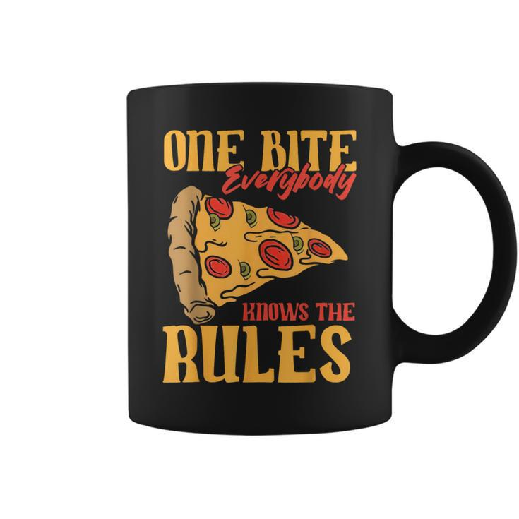 1 Bites Pizza Everybody Knows The Rules Food Lover Coffee Mug