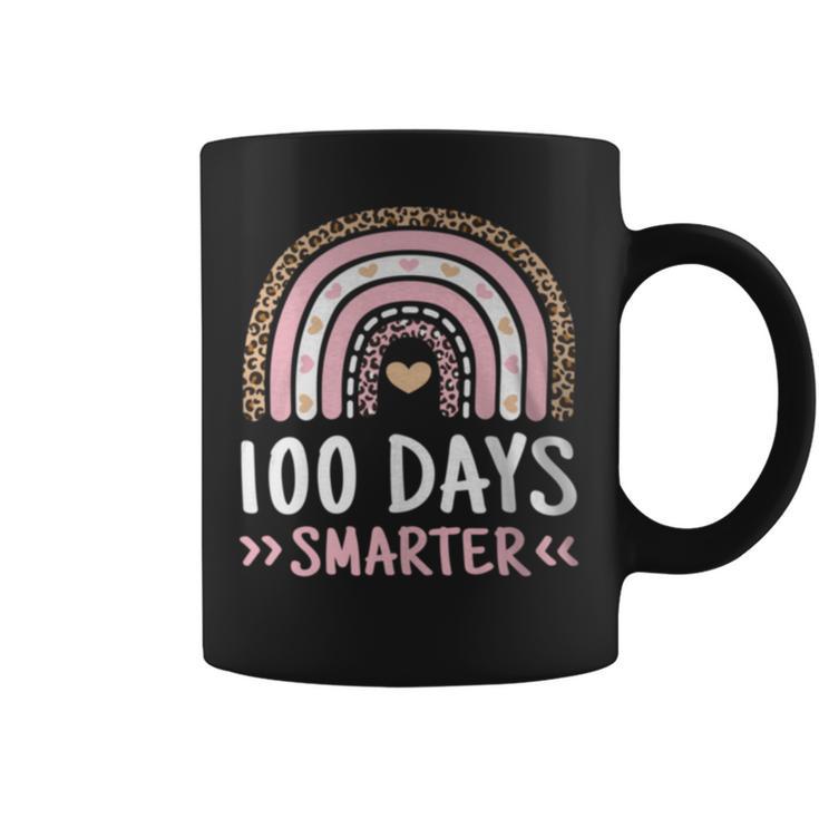 100Th Day Of School 100 Days Smarter Leopard Rainbow Coffee Mug