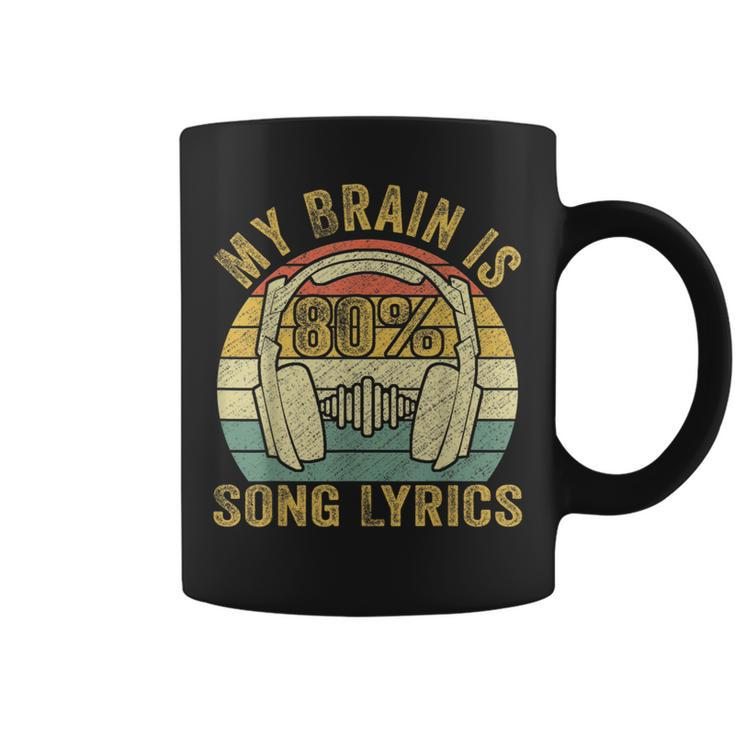 & Cool Music Lover Life My Brain Is 80 Song Lyrics Coffee Mug