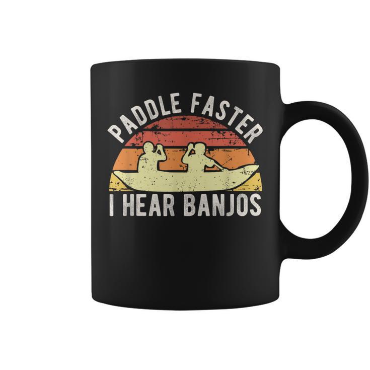 Banjo Vintage Paddle Faster I Hear Banjos Kayak Coffee Mug