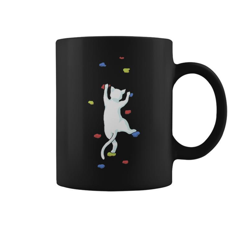 Bouldering Cute Cat Rock Climber Coffee Mug