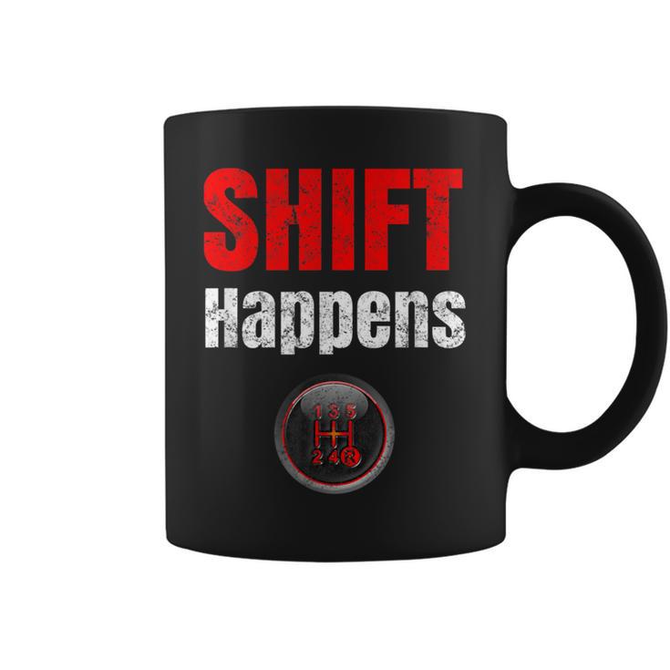 Car Guy Shift Happens Manual Transmission Vintage Coffee Mug