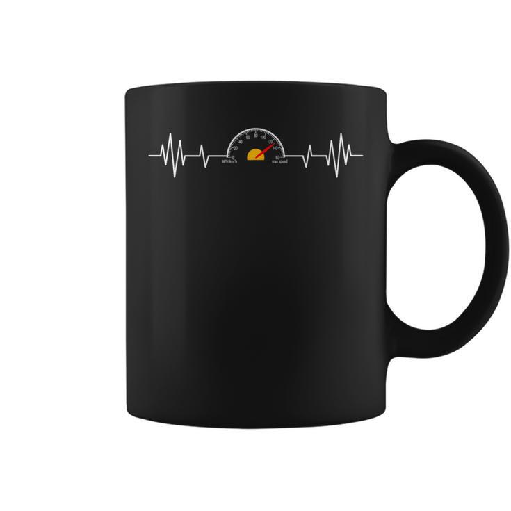 Car Speedometer Auto Mechanic Guys Heartbeat Coffee Mug