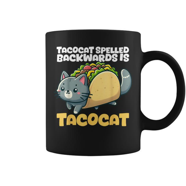 Cat And Taco Tacocat Spelled Backward Is Tacocat Coffee Mug