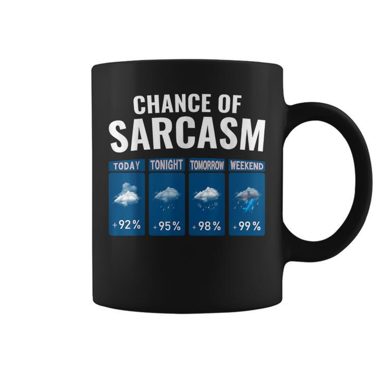 Chance Of Sarcasm Humor Fun Sarcastic Women Coffee Mug