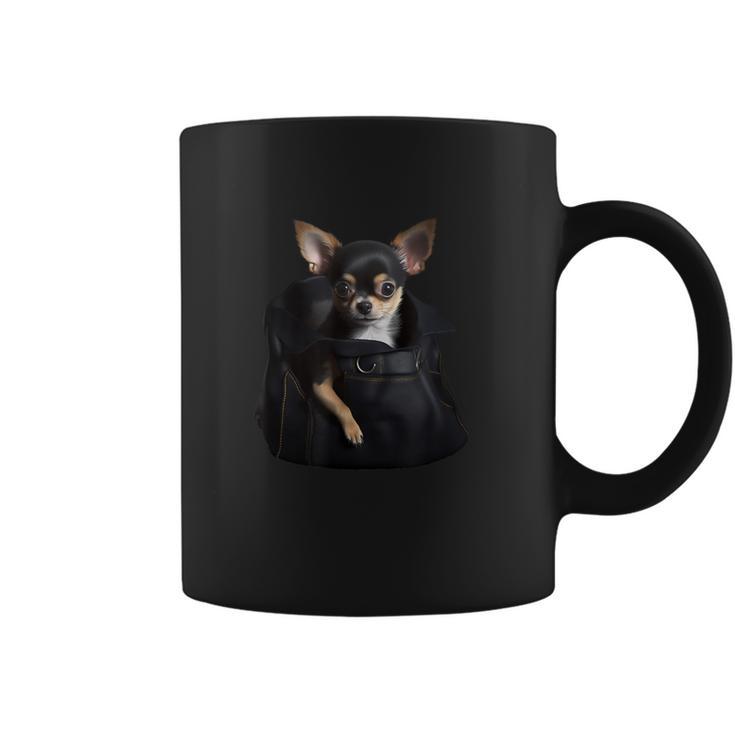 Chihuahua In Pocket Cute Dog Month Dad Mama Feminista Coffee Mug