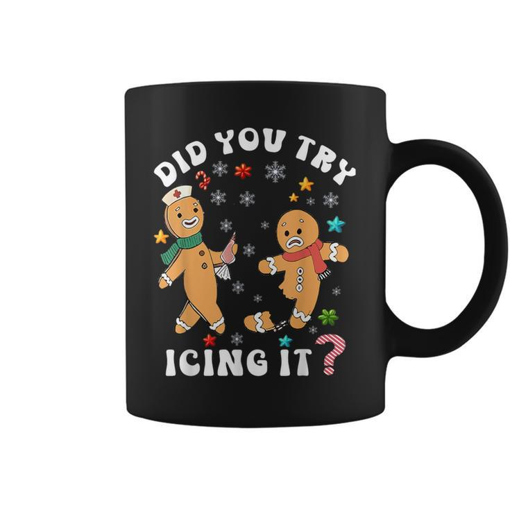 Christmas Nurse Gingerbread Man Did You Try Icing It Coffee Mug