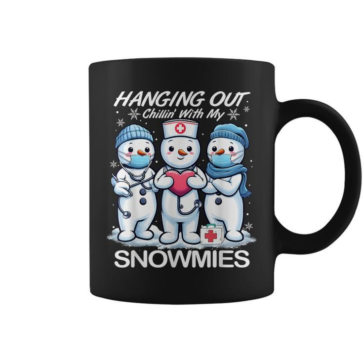 Christmas Nurse Hanging Out Chillin' With My Snowmies Coffee Mug