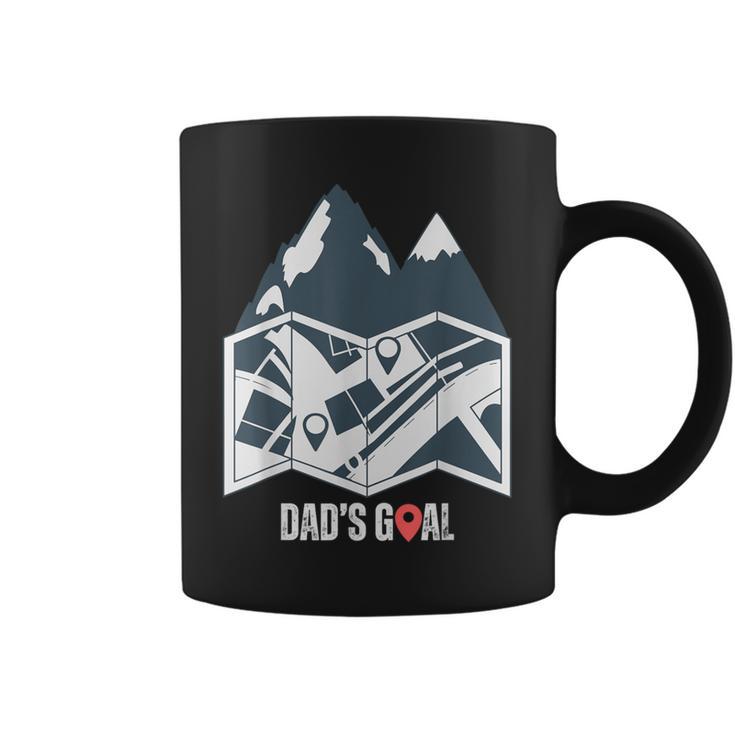 Dad's Goal Hiking Map Hiker Cool Fathers Day Hiking Coffee Mug