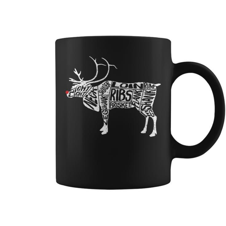 Deer  Hunters Cuts Meat Rudolph Reindeer Coffee Mug
