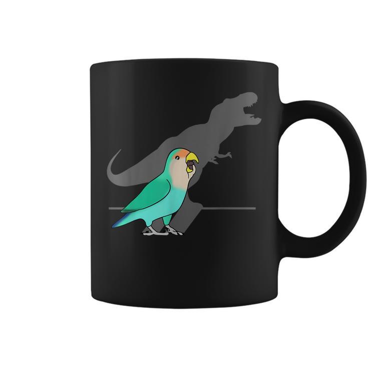 Dinosaur T-Rex Shadow Dutch Blue Peach Faced Lovebird Coffee Mug