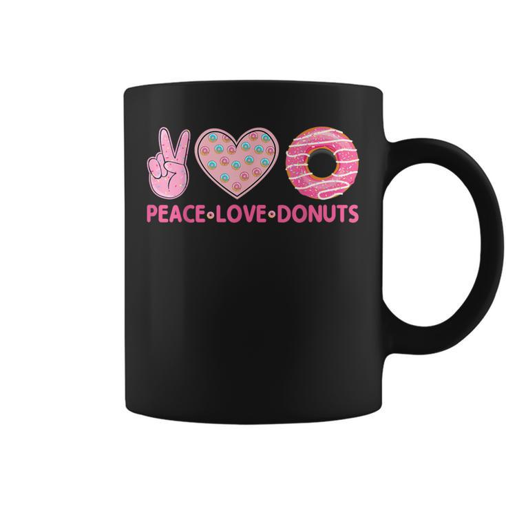 Doughnut Donut Lover Peace Love Donuts Themed Coffee Mug