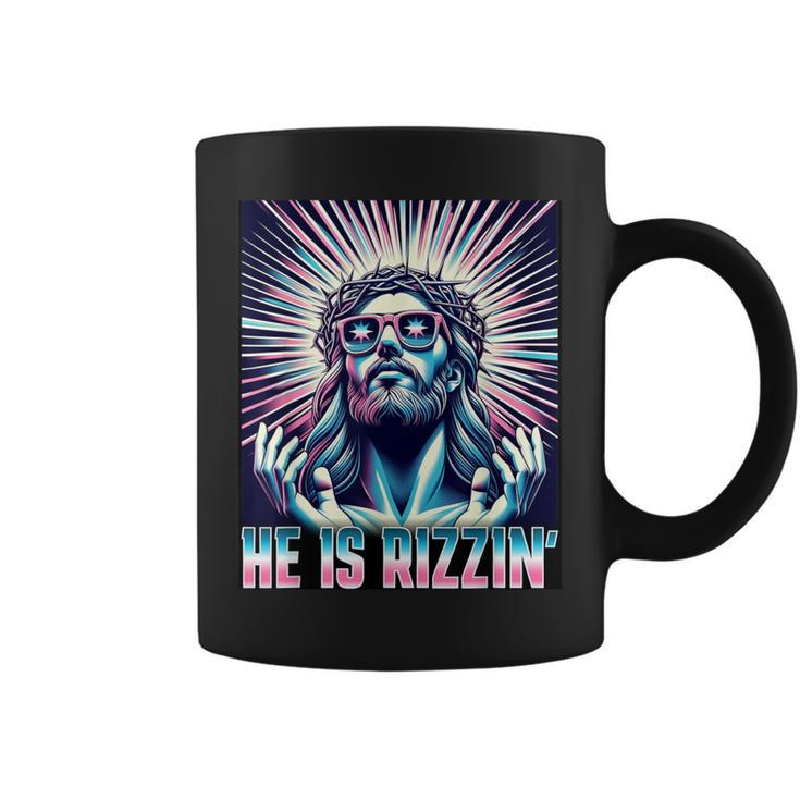 Easter Resurrection Rizz Meme He Is Rizzin Jesus Coffee Mug